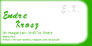 endre krosz business card